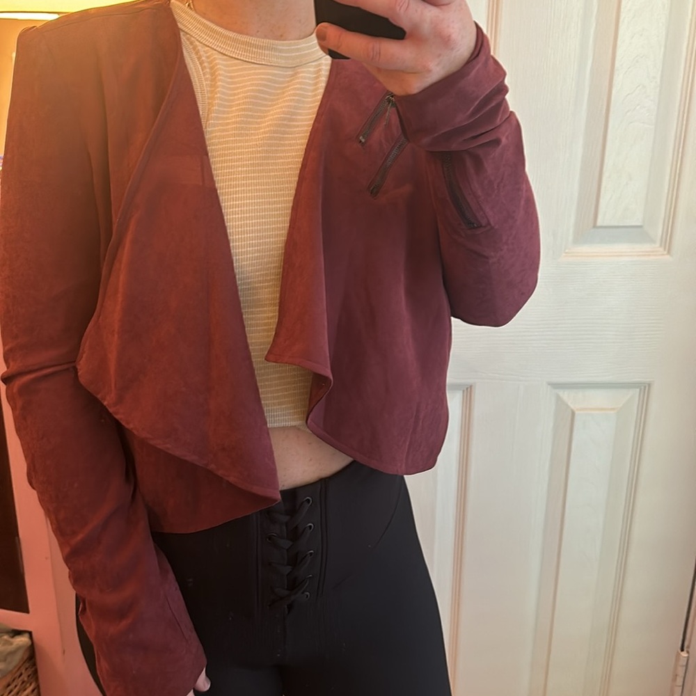 Double Zero Maroon Suede Sipper Jacket - image 7